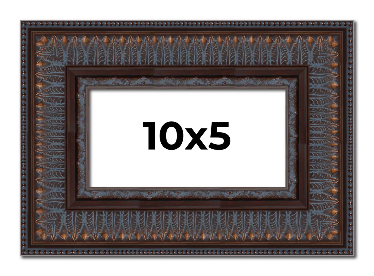 Panoramic 3.5" Wide Ornate Brown Frame - UV Acrylic, Foam Board Backing, Hanging Hardware